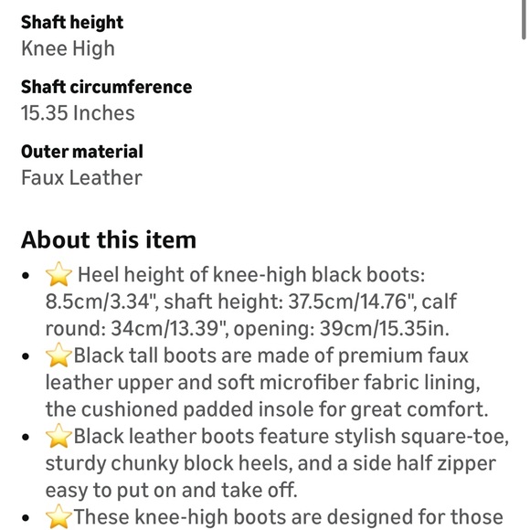 Black Knee High Boots - Picture 6 of 7